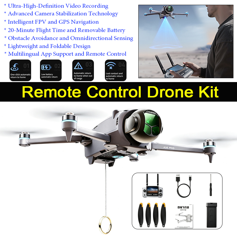 Drone Gps Mount - A26 Pro GPS-Drohne mit 4,5-Zoll-Großbildfernbedienung 4K